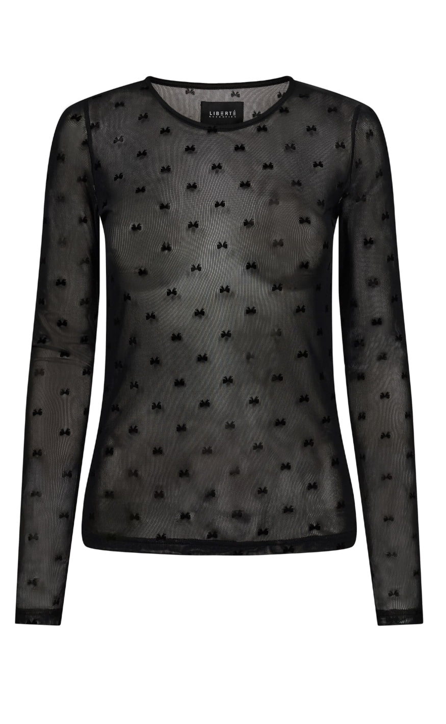 Liberte Bluse Mesh Black Flock Bow