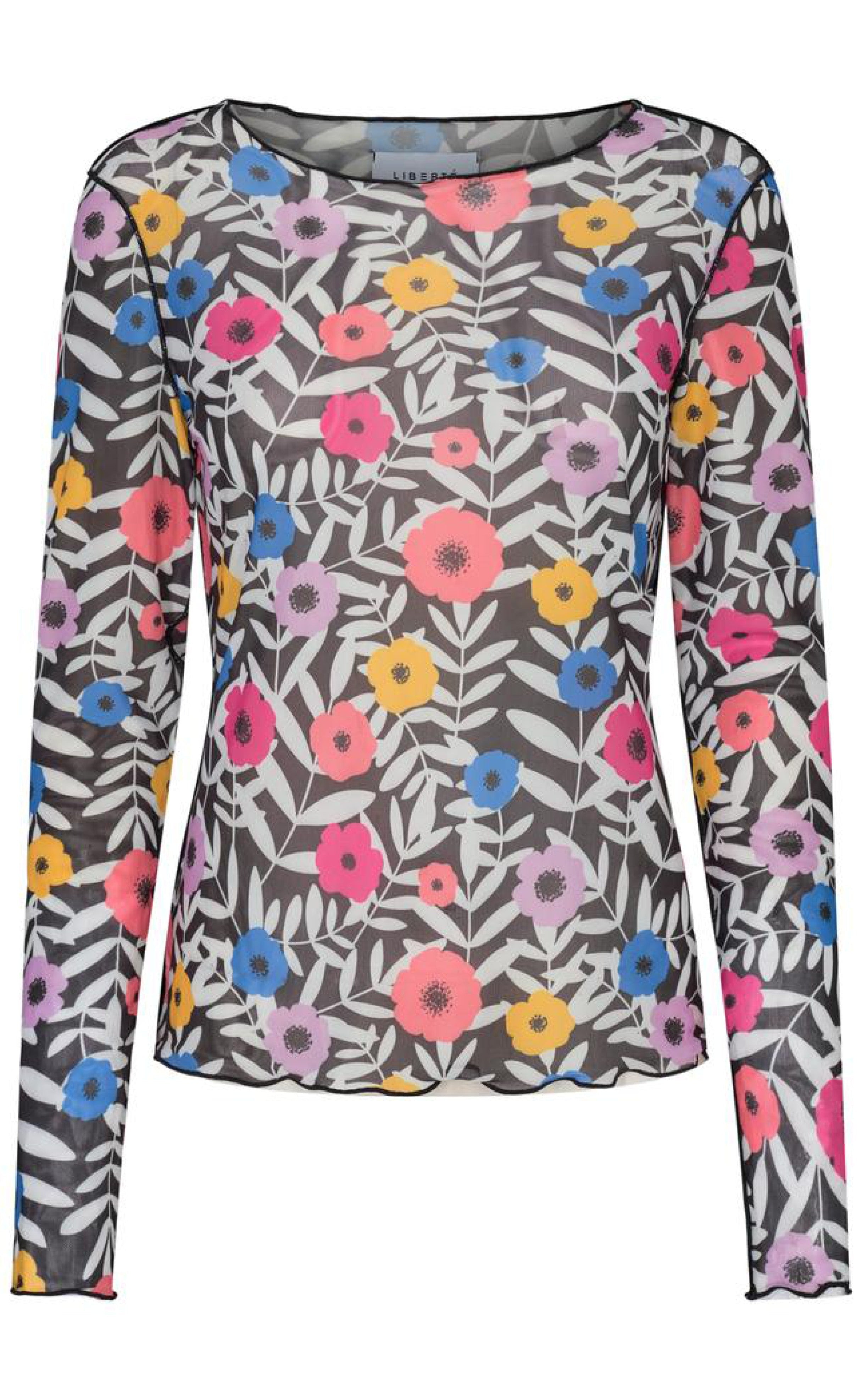 Liberte Bluse Mesh Colorful Big Flower