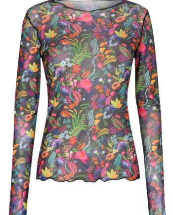 Liberte Bluse Mesh Colorful Forrest Black