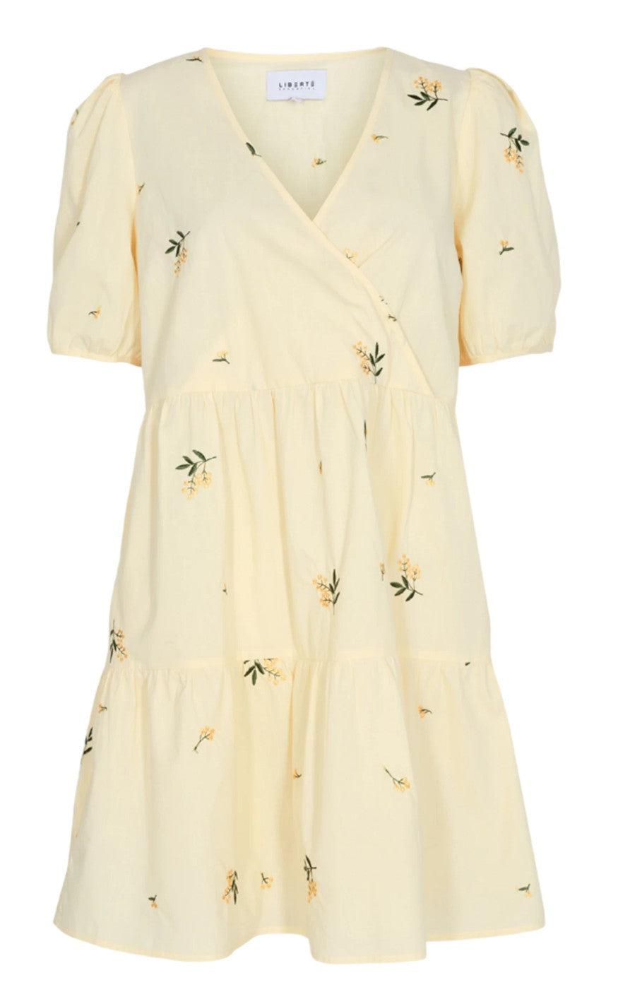 Liberte Kjole Ester Pale Yellow