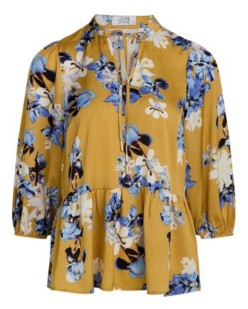 Love   Divine Bluse Love916-  Golden Blue Flower