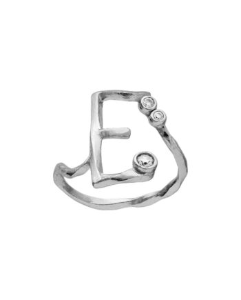 Maanesten Ring   Alphabet Silver Colour
