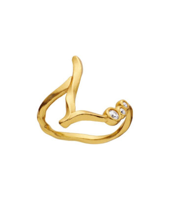 Maanesten Ring   Alphabet Gold Colour