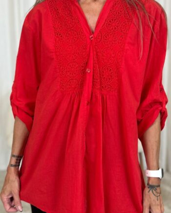 Marta Du Chateau Bluse Marghertia Poppy Red
