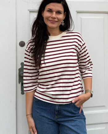 Marta Du Chateau  -shirt Brooklyn Beige Bordeaux