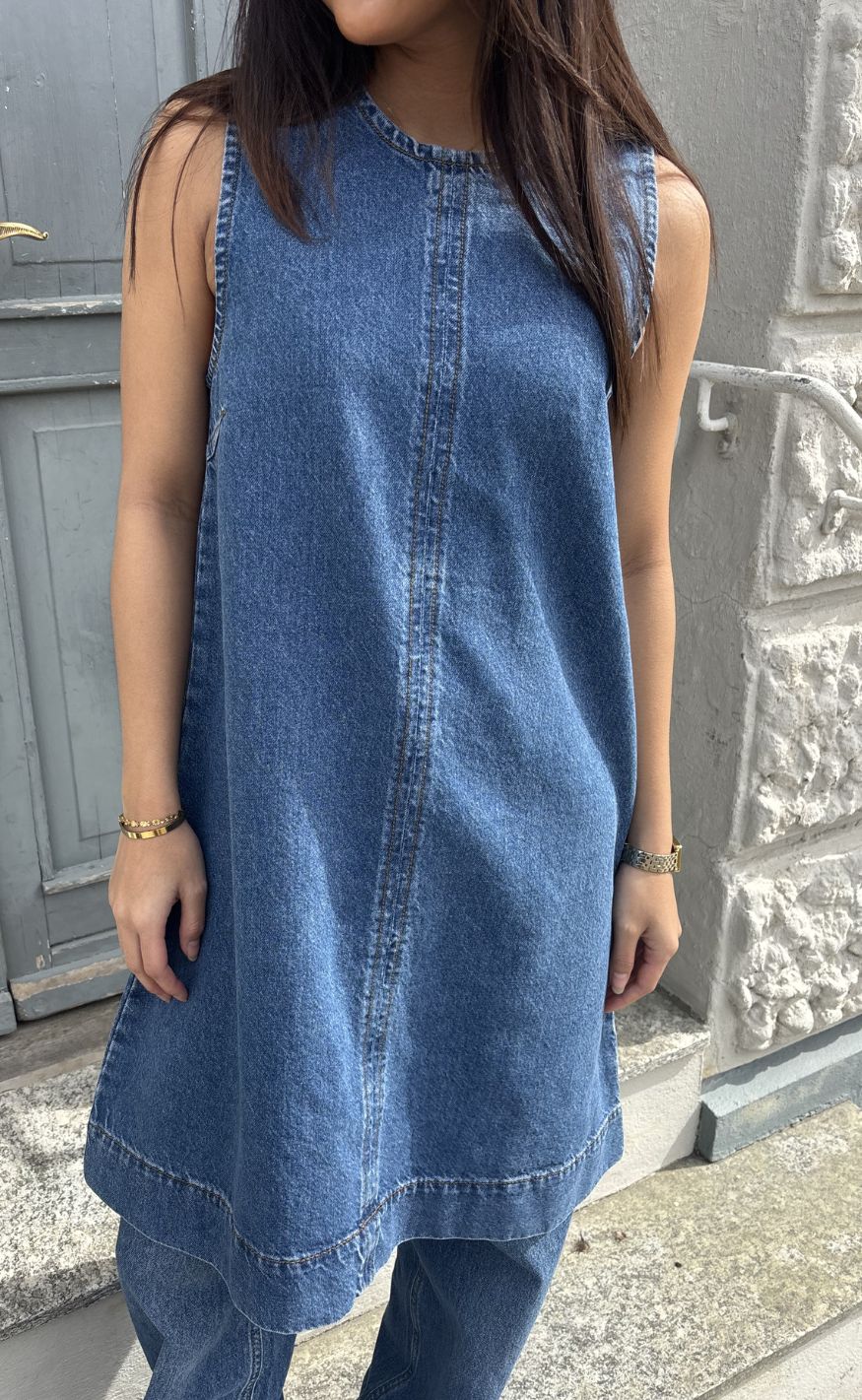 Mbym Kjole Rhiann-  Vintage Blue Wash