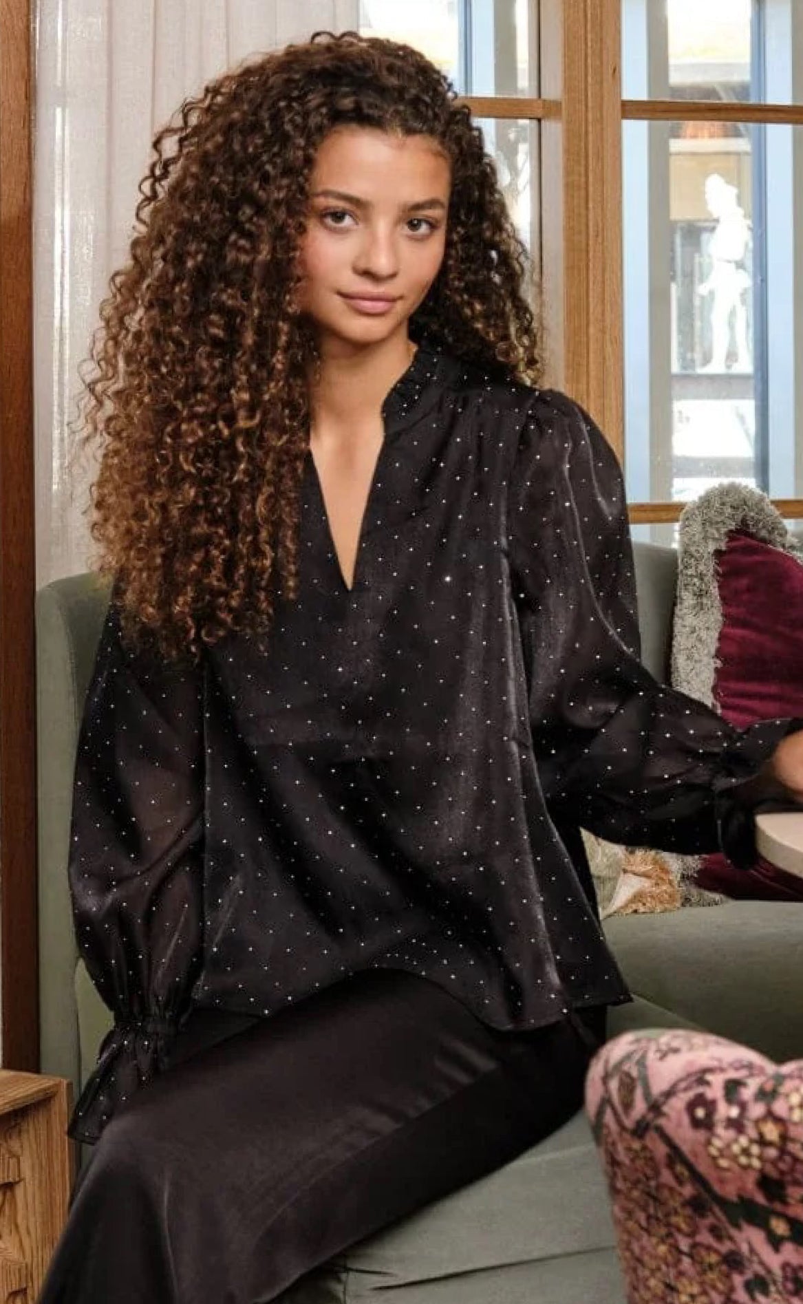 Neo Noir Bluse Amara Bedazzled Black