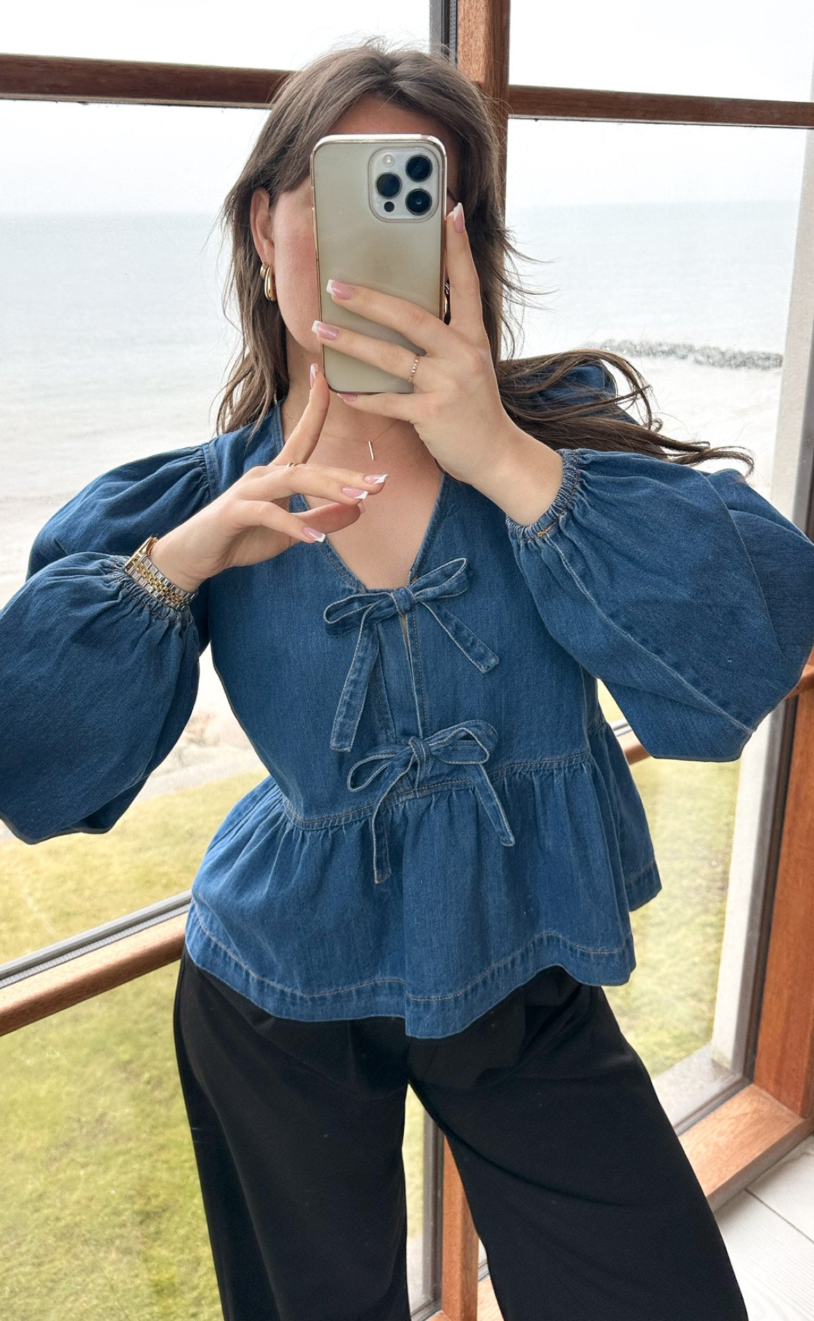 Neo Noir Bluse Esmee Vintage Blue