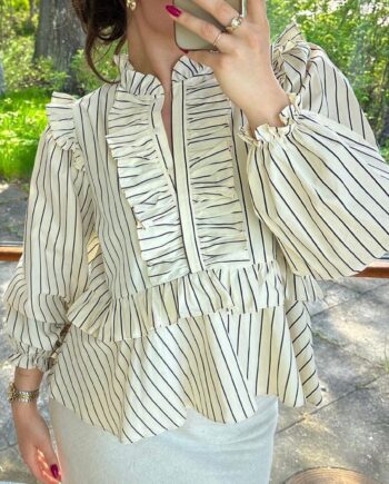 Neo Noir Bluse Hawaii Stripe Creme