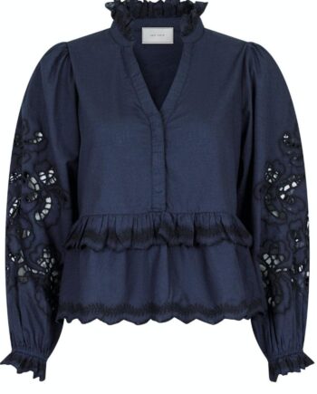 Neo Noir Bluse Kimmo Embroidery Black