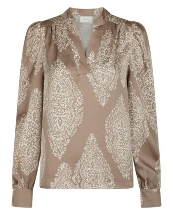 Neo Noir Bluse Rosslyn Paisley Drop Dark Taupe