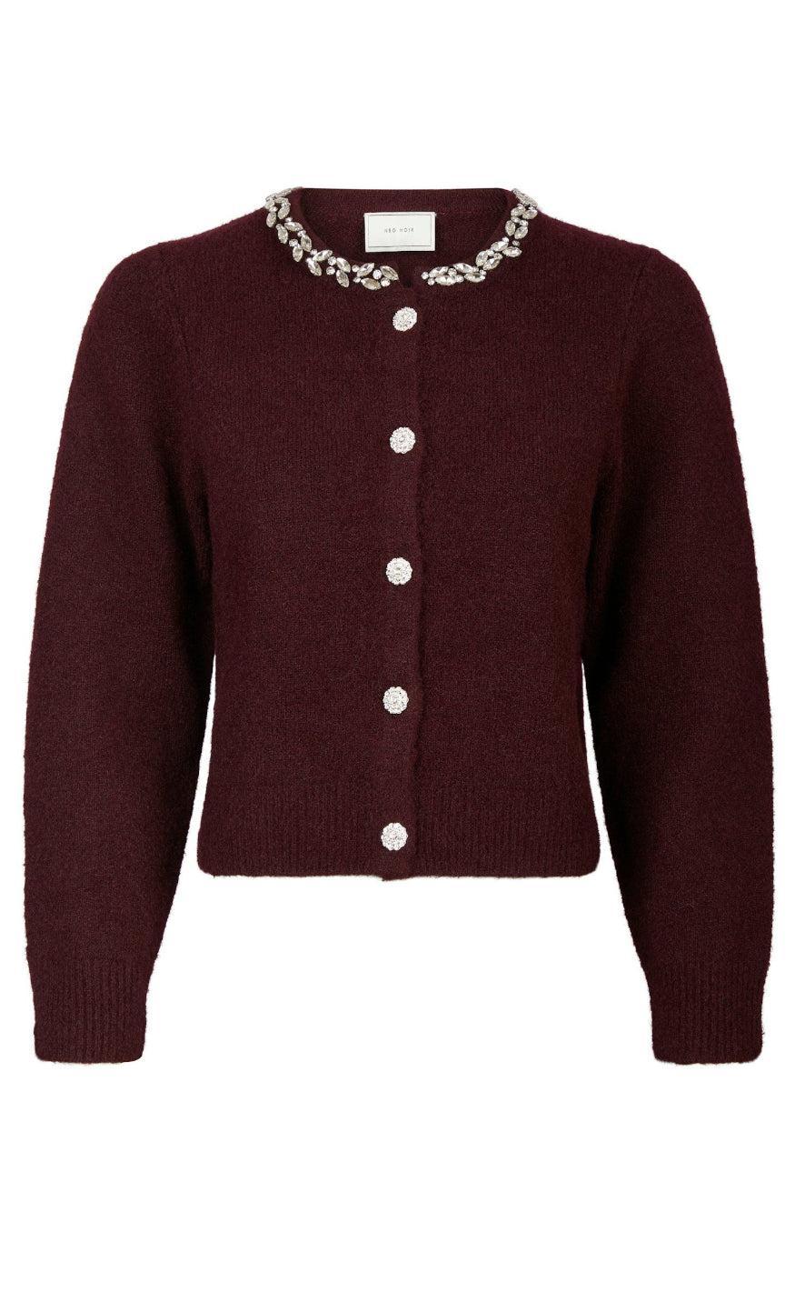 Neo Noir Cardigan Marie Stone Knit Wine