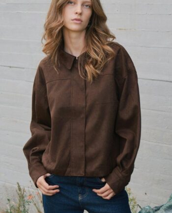 Neo Noir Jakke Rubby Faux Suede Dark Brown