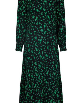 Neo Noir Kjole Vika Shade Green Flower