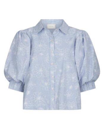 Neo Noir Skjorte Etta Flower Light Blue