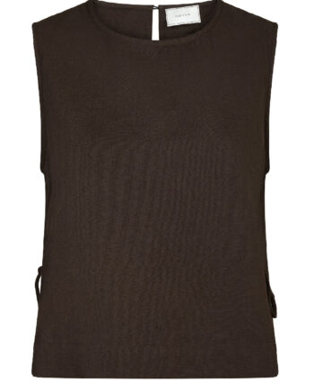 Neo Noir Top Svetlana Linen Dark Brown