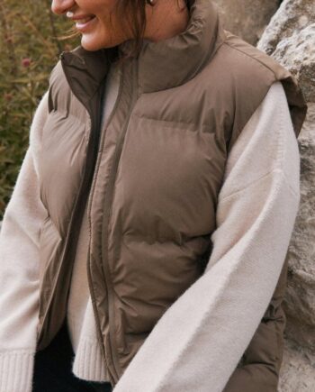 Neo Noir Vest Annike   Puffer Dark Taupe