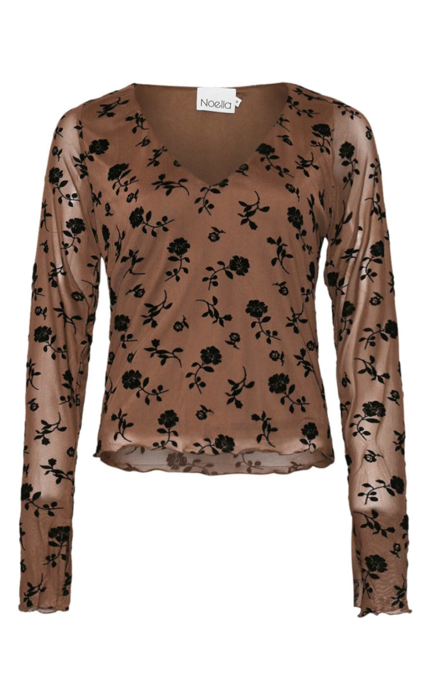 Noella Top Lucille Clarity  Morel Print