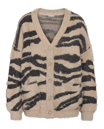 Noisy May Cardigan Flynn Obsidian Zebra