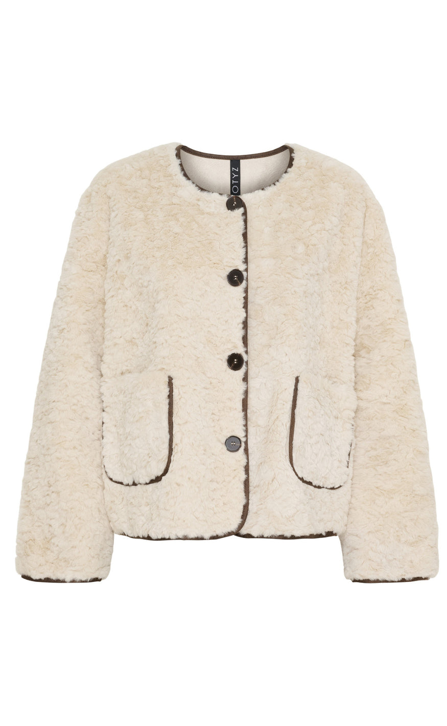 Notyz Jakke Faux Fur Bonded Beige