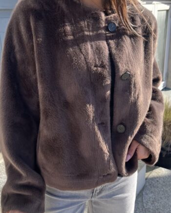 Notyz Jakke Faux Fur Dark Brown
