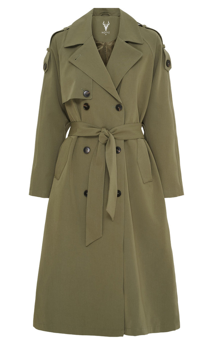 Notyz Jakke Regnjakke Trenchcoat Dusty Olive