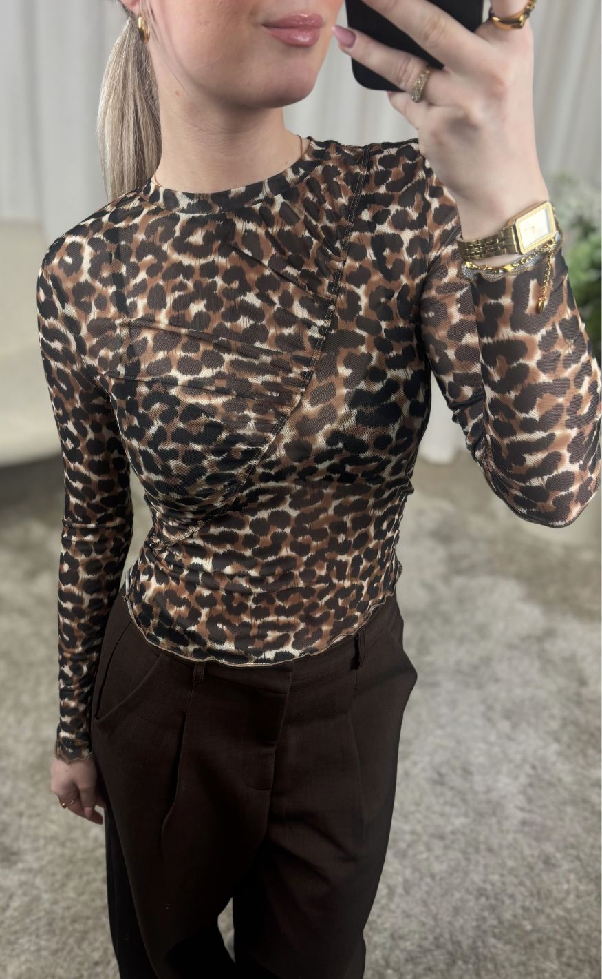 Only Bluse Canja Mesh Leo Chipmu