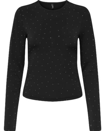 Only Bluse Zita Black Silver Rhinstones