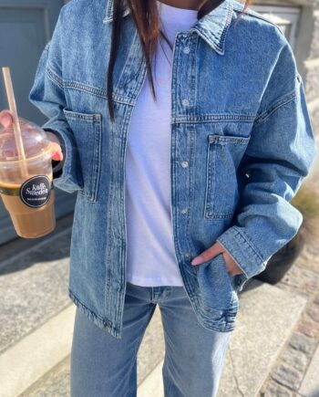 Only Skjorte Emmie Light Blue Denim