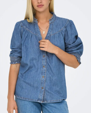 Only Skjorte Raya Medium Blue Denim