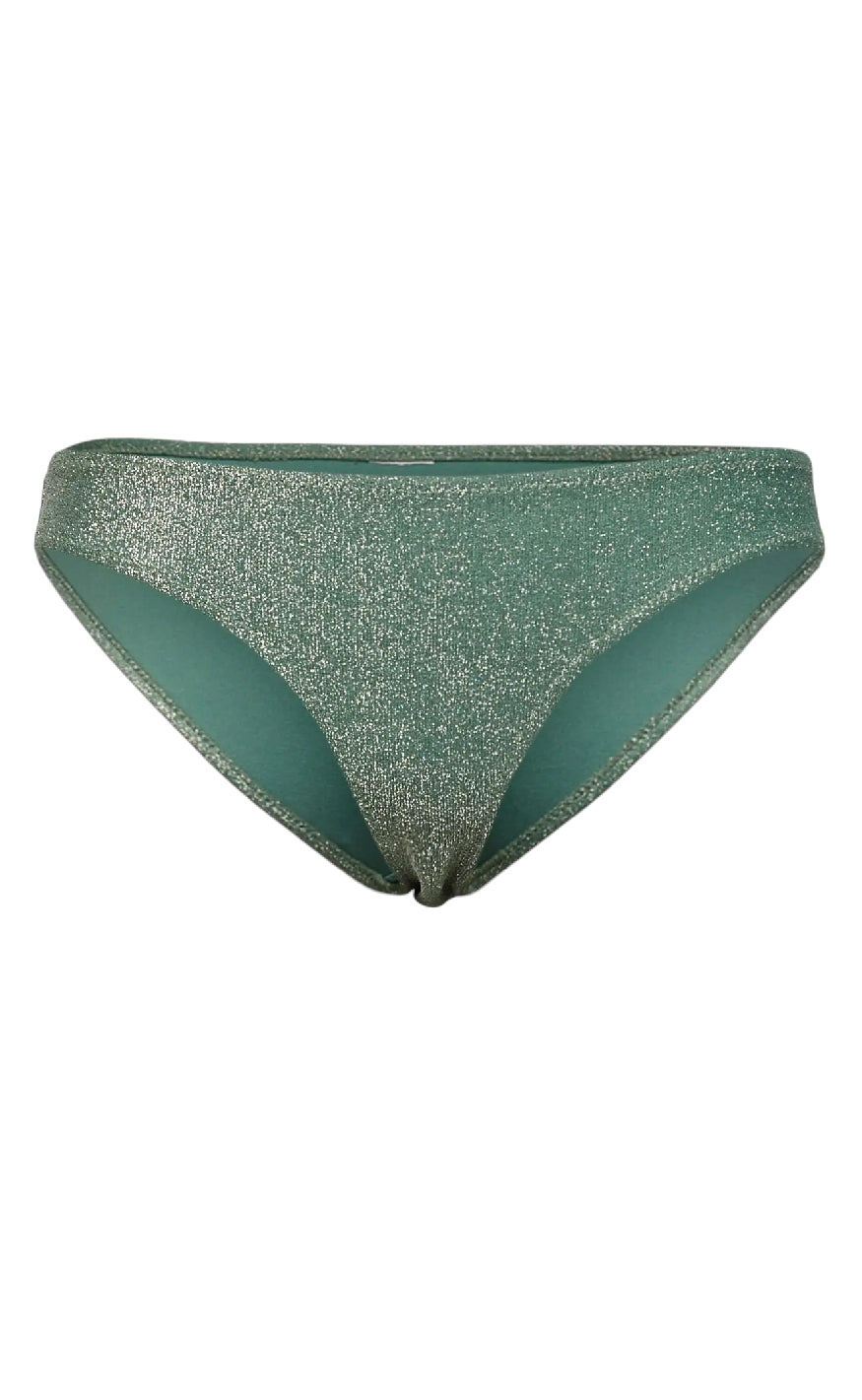 Pieces Bikini Underdel Bling Dark Green Silver Lurex