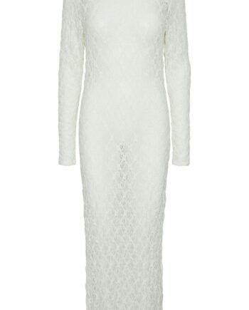 Pieces Kjole Naya  -neck Lace Cloud Dancer