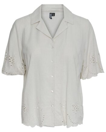 Pieces Skjorte Almina Embroidery Birch
