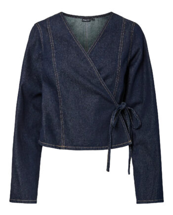 Pieces Skjorte Fenna Dark Blue Denim