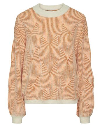 Pieces Sweater Jenna Whitecap Gray Burnt Orange