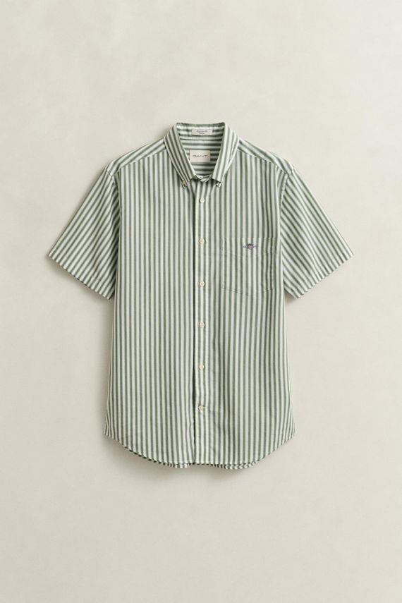 Reg Classic Poplin Stripe Ss Shirt