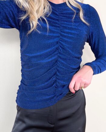 Say Ina Copenhagen Bluse Ava Blue Glitter