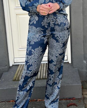 Say Ina Copenhagen Bukser Ida Navy Blue Flower