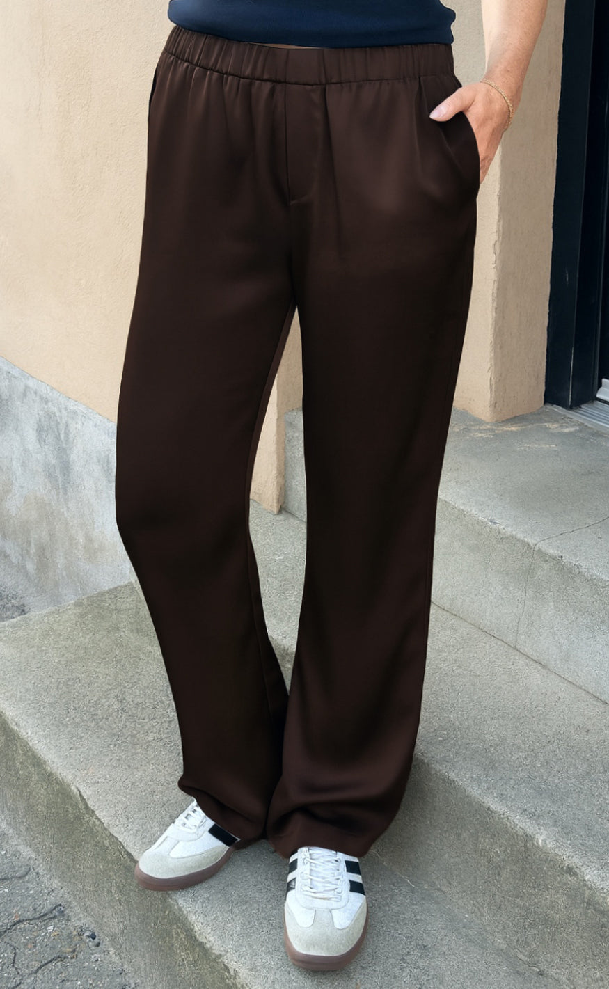 Say Ina Copenhagen Bukser Liva Dark Brown Satin