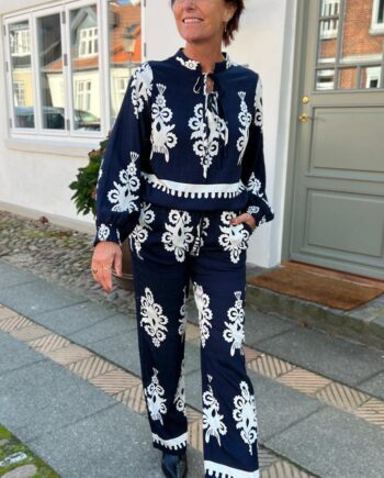 Say Ina Copenhagen Bukser Tora Navy Blue Paisley