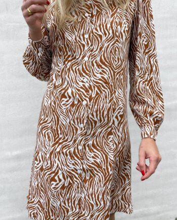 Say Ina Copenhagen Kjole Emma White   Brown Zebra
