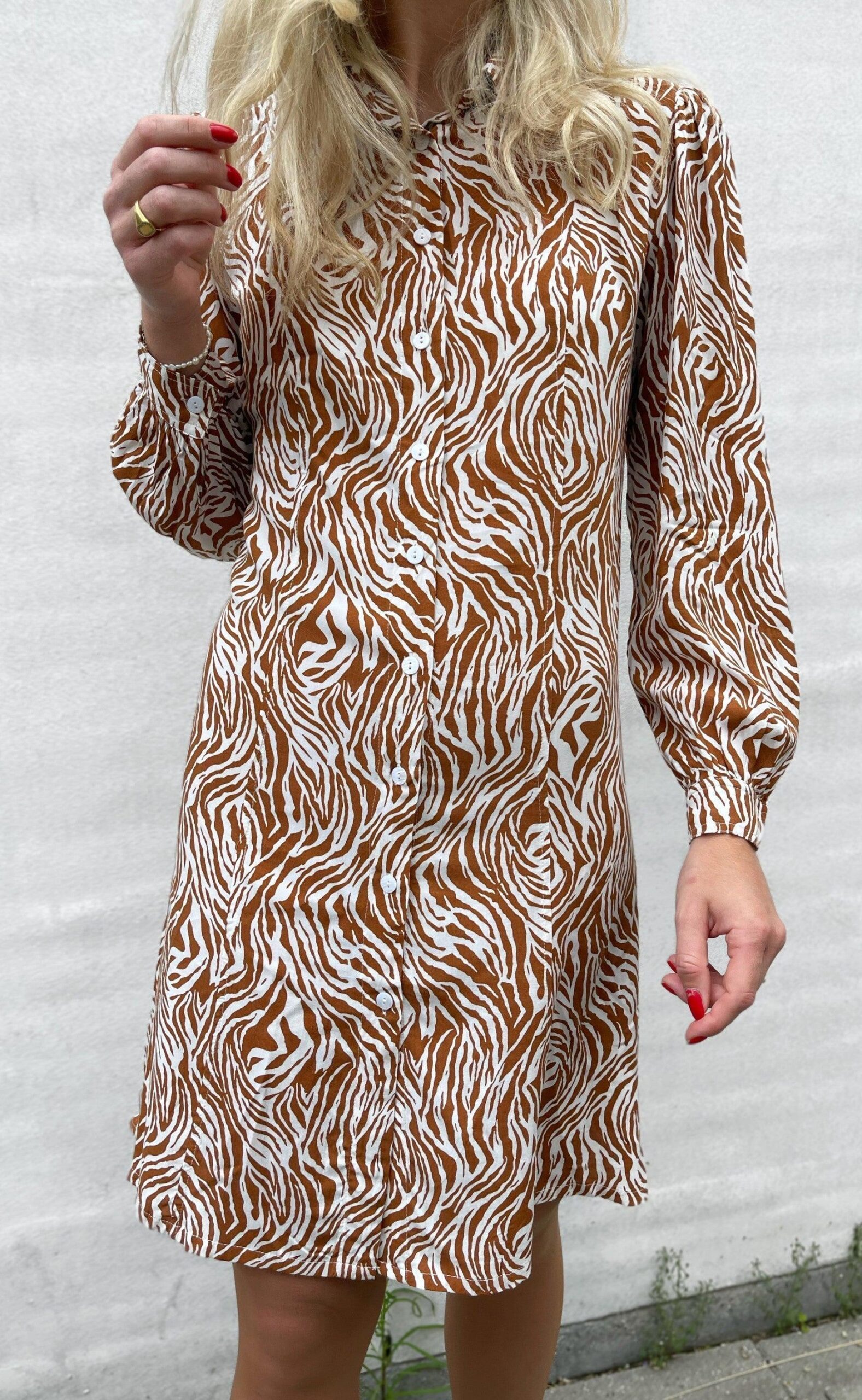 Say Ina Copenhagen Kjole Emma White Brown Zebra