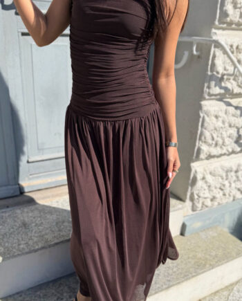 Say Ina Copenhagen Kjole Nina Dark Brown Mesh