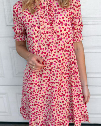 Say Ina Copenhagen Kjole Philine Pink   Red Flowers