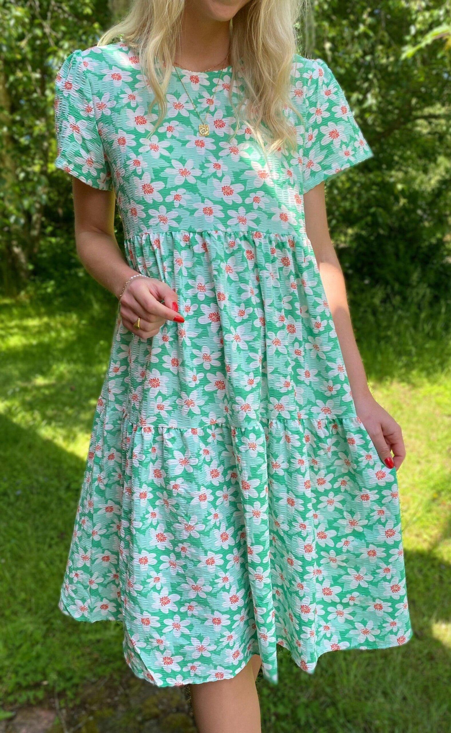 Say Ina Copenhagen Kjole Selma Green Flower