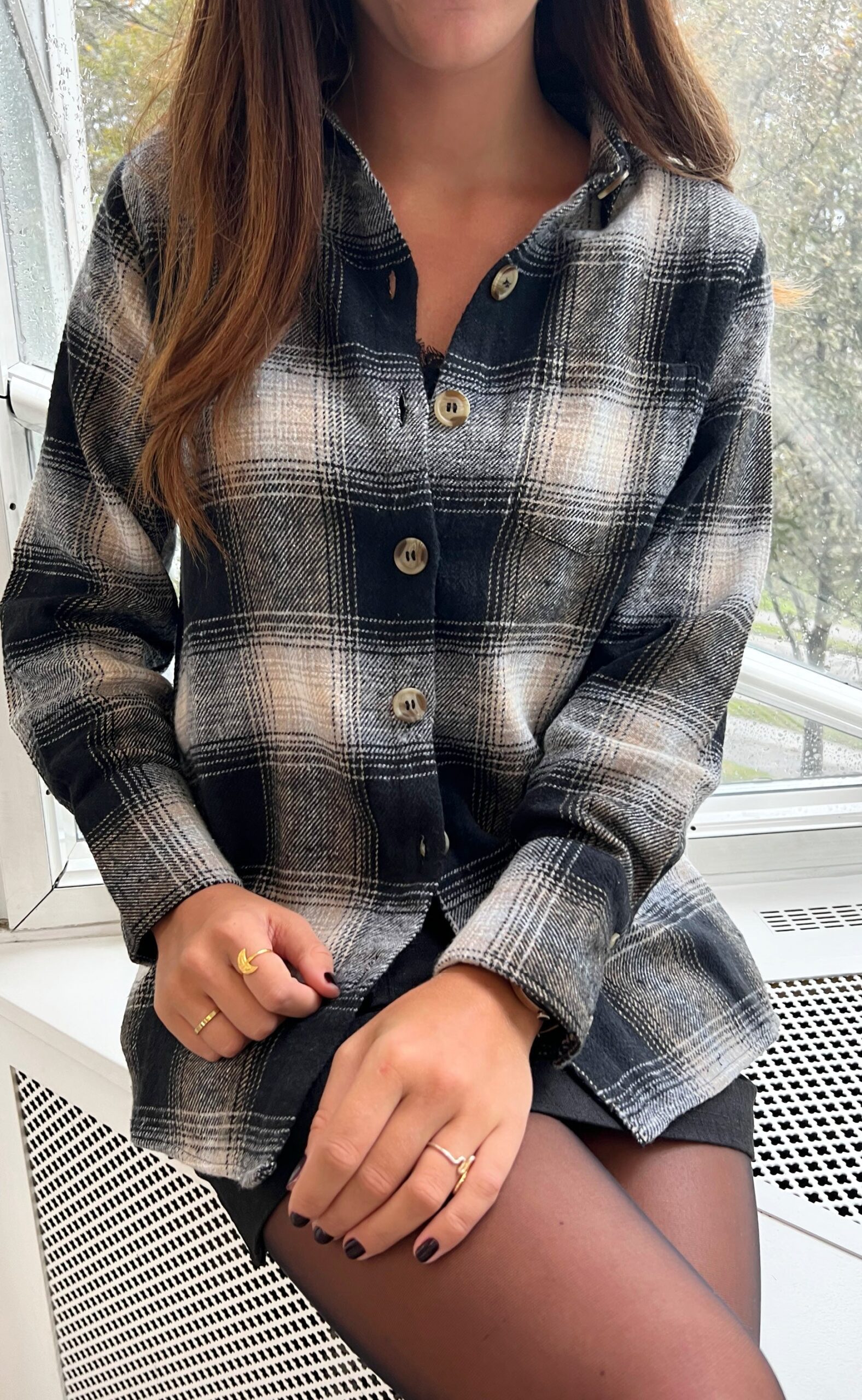 Say Ina Copenhagen Skjorte Caya Grey Check