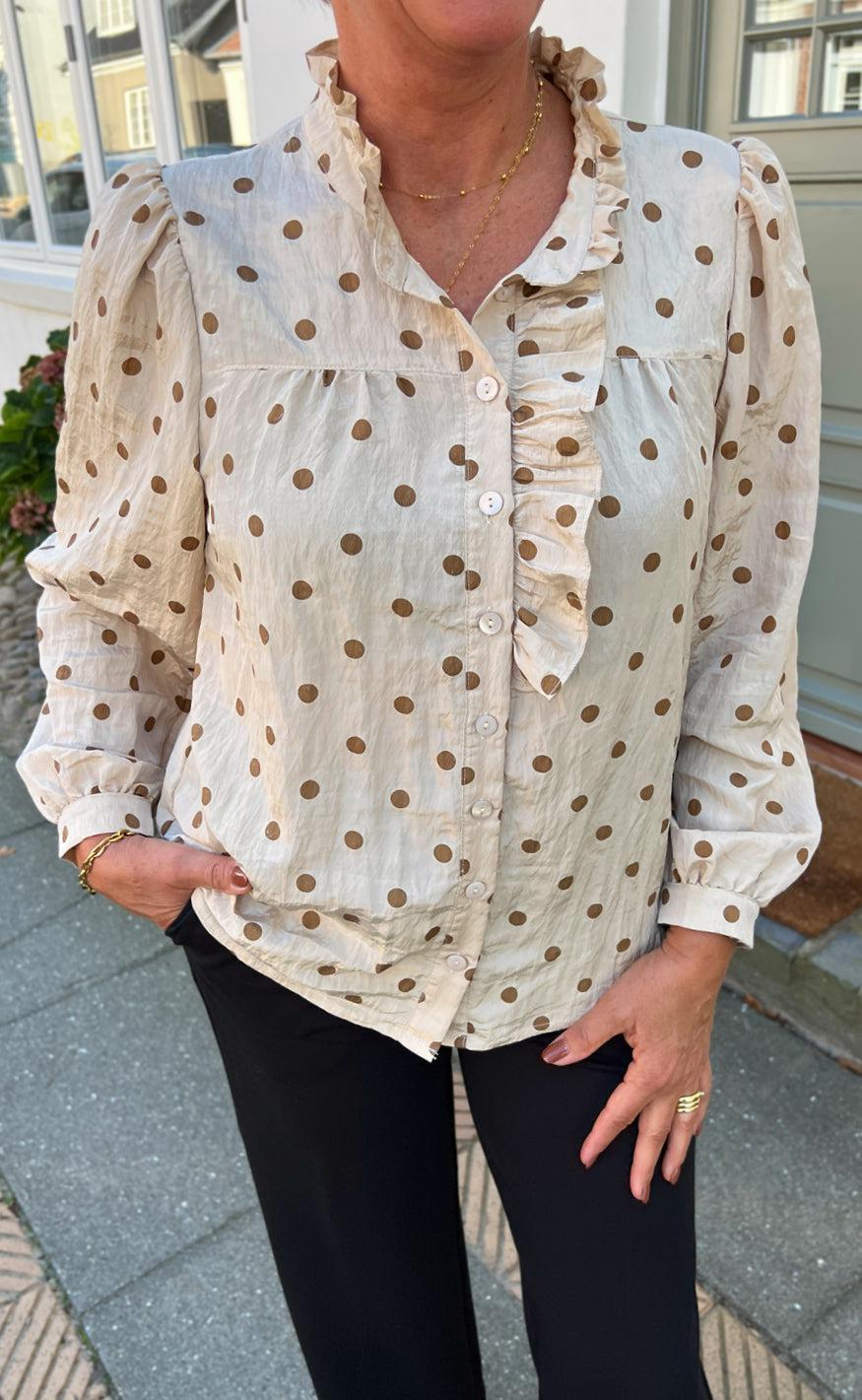 Say Ina Copenhagen Skjorte Kesha Beige   Brown Dots