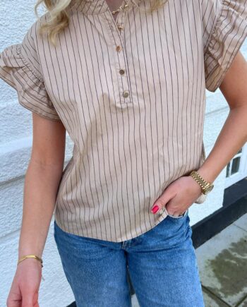 Say Ina Copenhagen Top Mandy Beige Pinstripe