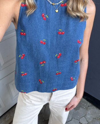 Say Ina Copenhagen Top Naja Denim Blue    Cherries