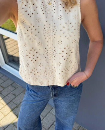 Say Ina Copenhagen Top Naja Off White Denim    Embroidery